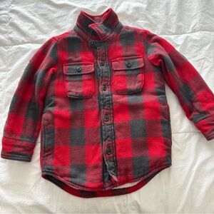 GAP Kids Red and Black Checkered Button Down light Jacket